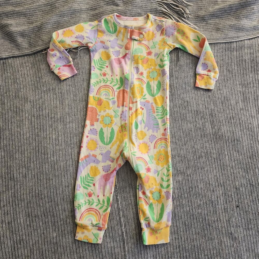 PJ Place Cotton Rainbow Floral Print Sleeper